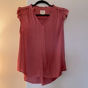 Maeve Anthropologie pink sleeveless blouse